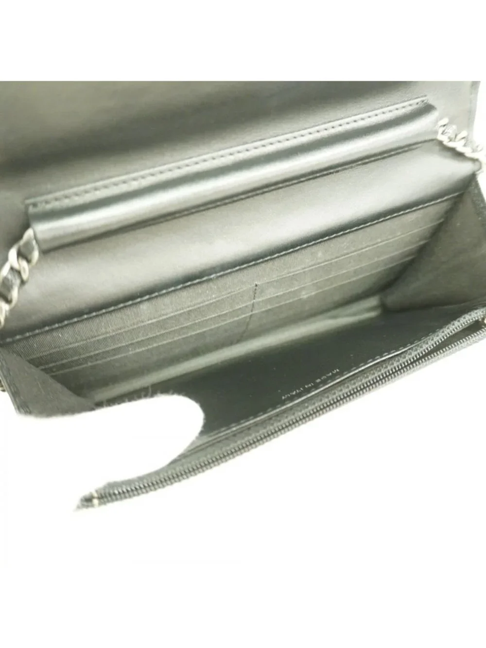 Chanel Shoulder Wallet Boy Caviar Leather Black Silver